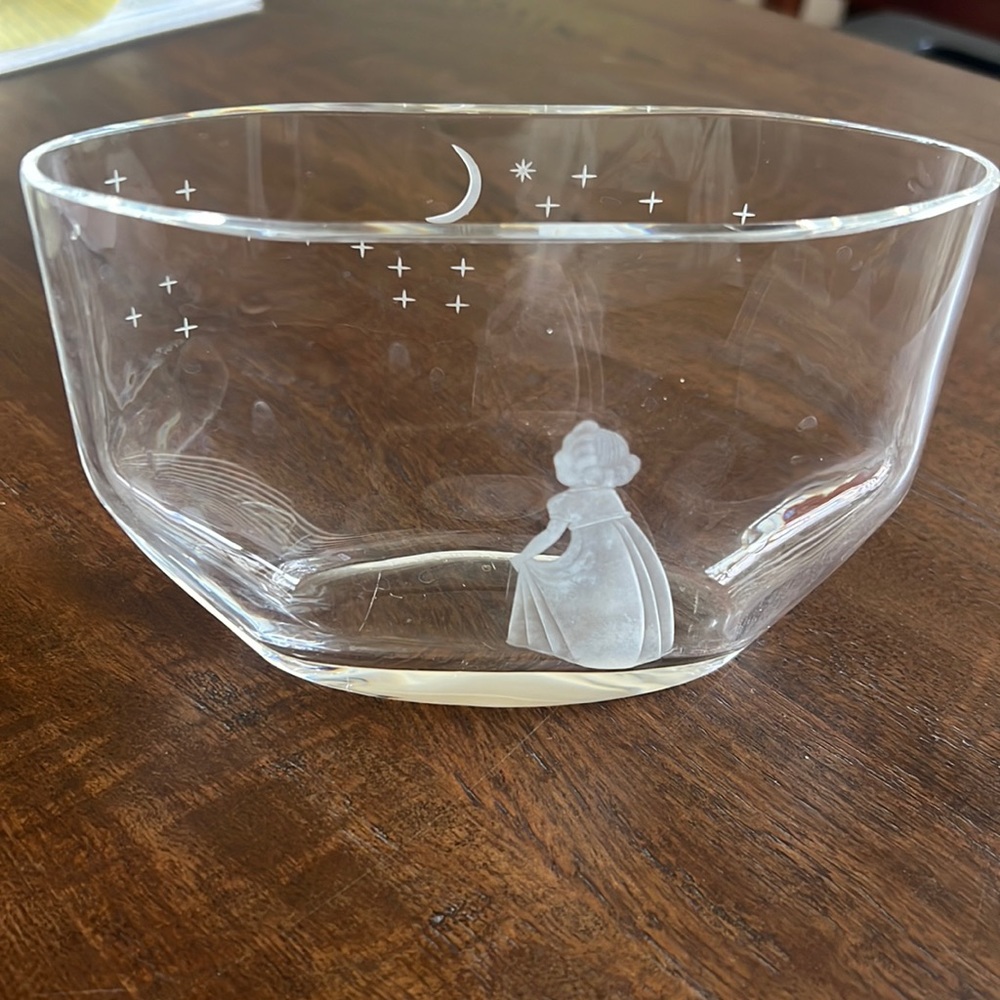 Orrefors Glass Vase Etched Signed